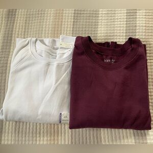 Terra & Sky Rich Burgundy Sweatshirt & Time & Tru White Sweatshirt